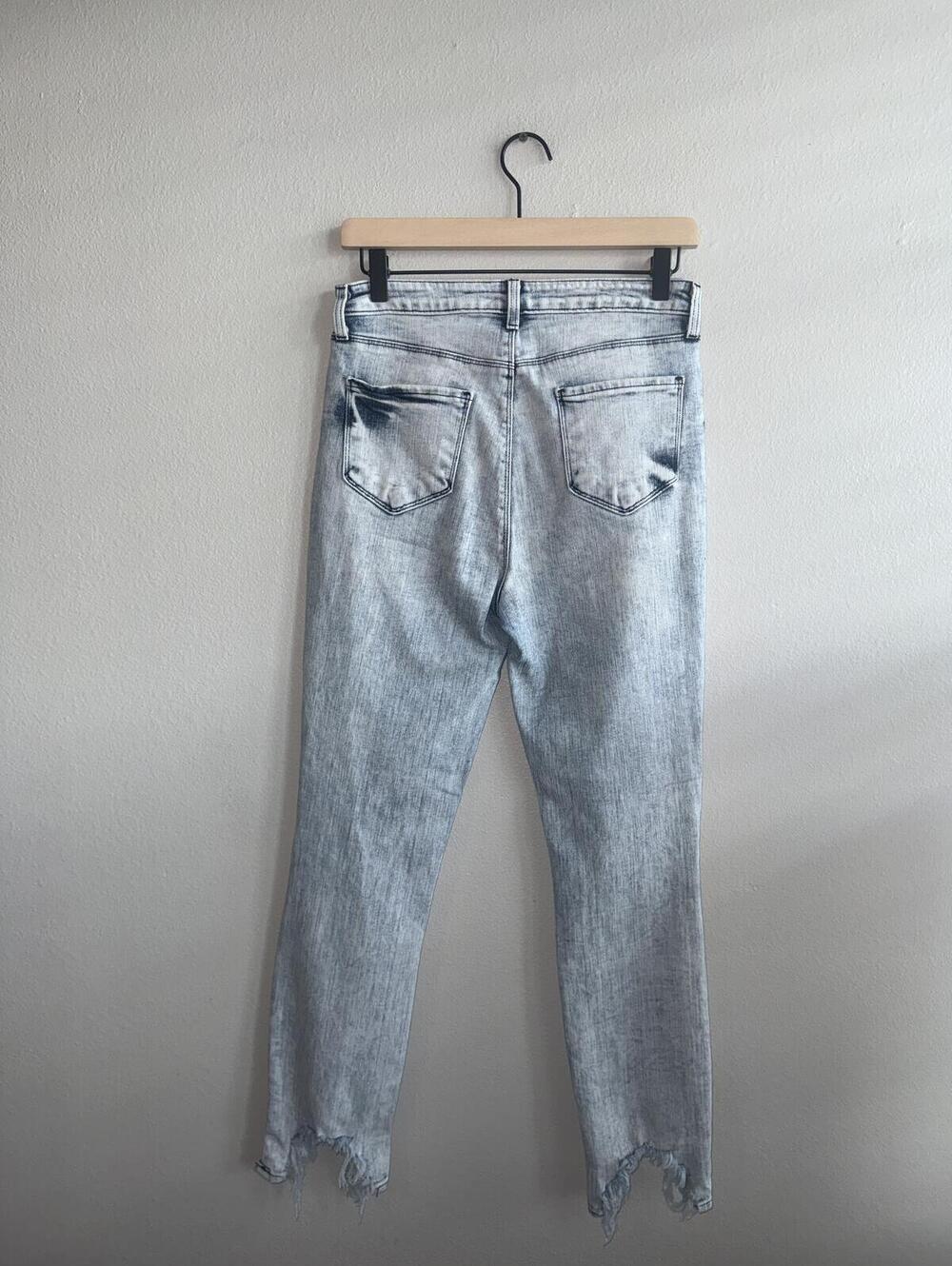 L'AGENCE Distressed Acid Wash Jeans Women's Size 27 Skinny Knee Hole Denim - Picture 5 of 7